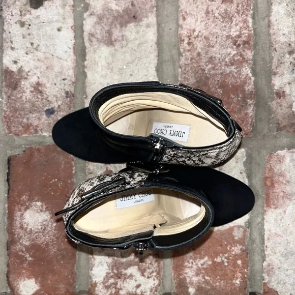 Jimmy Choo Dee Dee Watersnake Suede Ankle Boots sz 6.5 - Picture 12 of 12